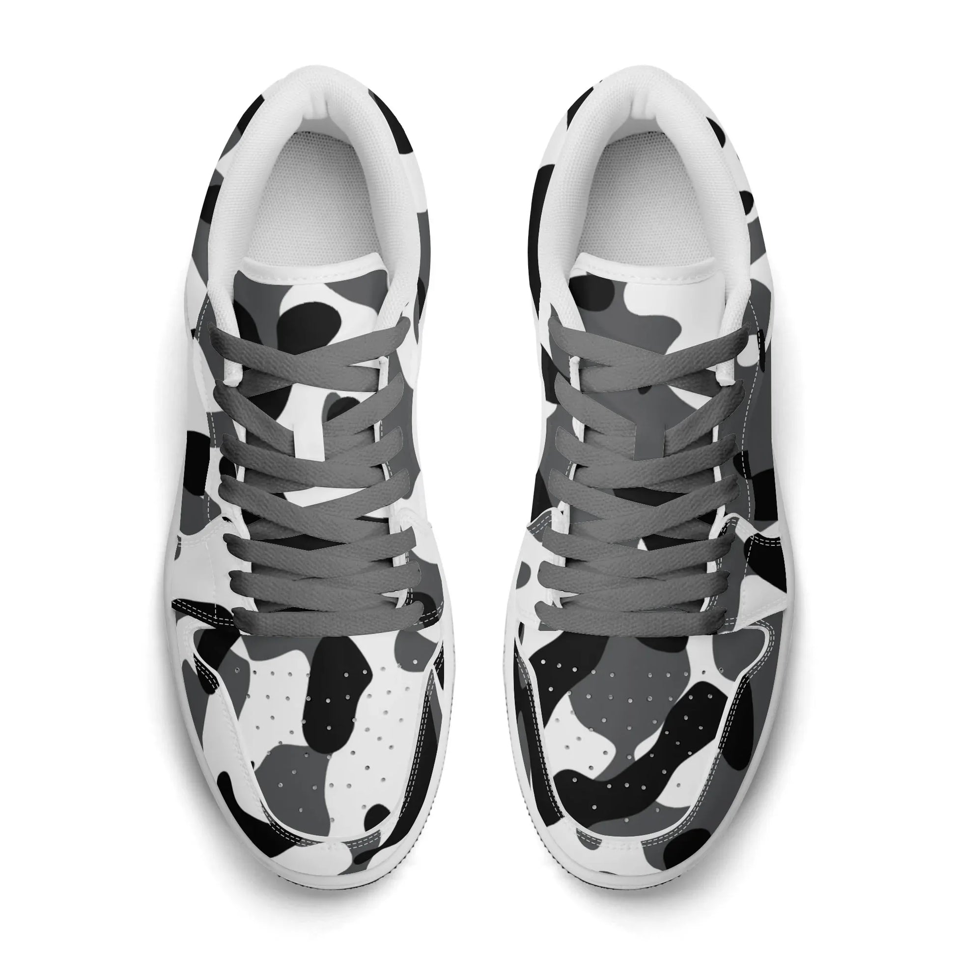 schwarz-grau-weiss-camouflage-low-top-leder-sneaker-fur-damen-sneaker-jlr-design-99937 - JLR Design