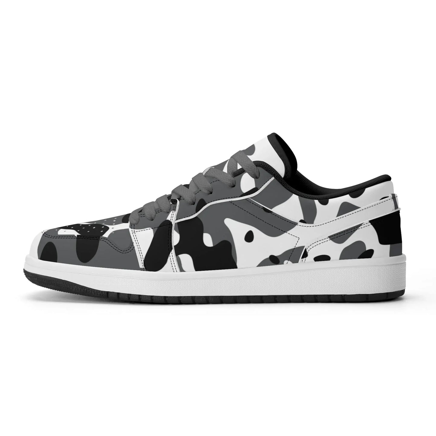 schwarz-grau-weiss-camouflage-low-top-leder-sneaker-fur-damen-sneaker-jlr-design-16057 - JLR Design