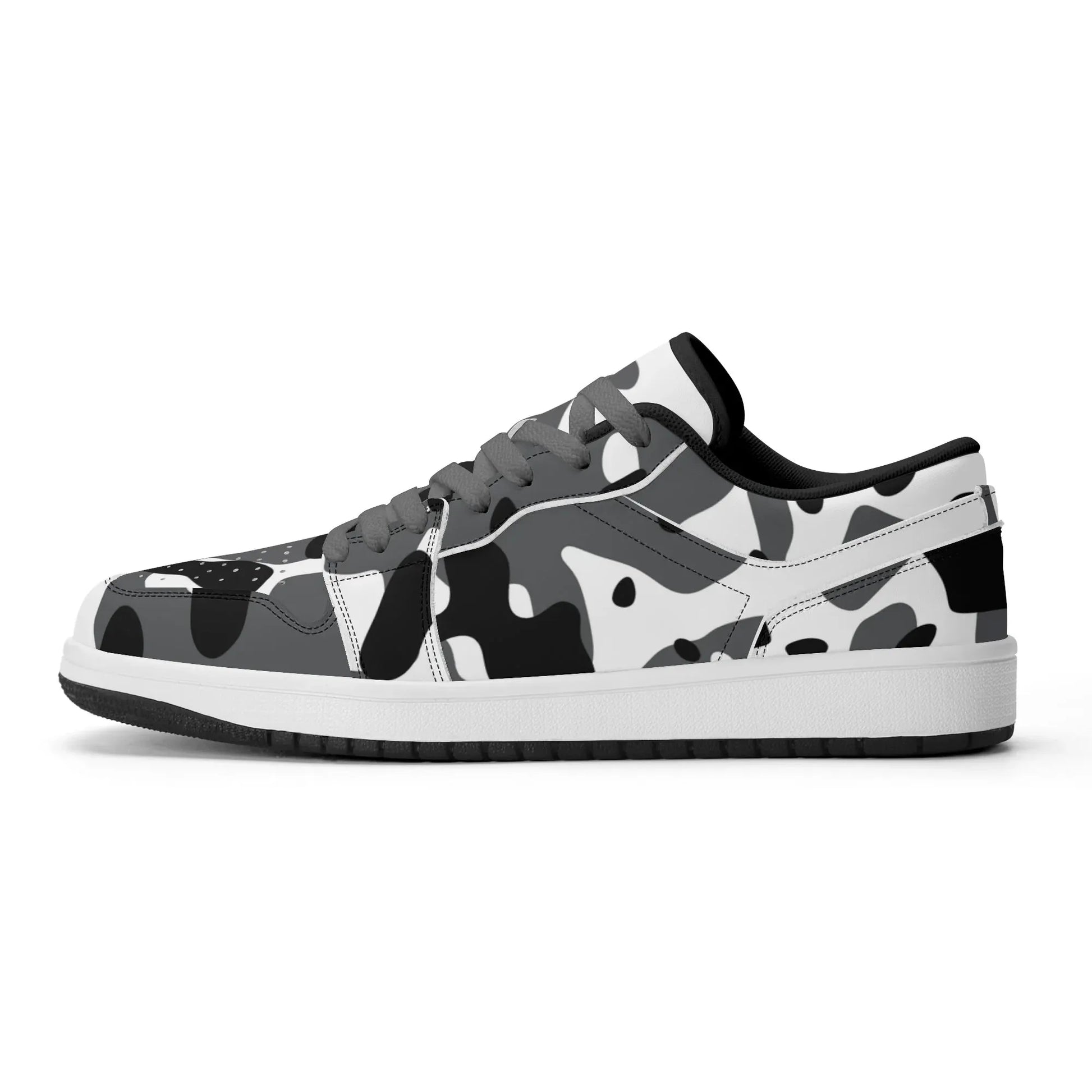 schwarz-grau-weiss-camouflage-low-top-leder-sneaker-fur-damen-sneaker-jlr-design-16057 - JLR Design