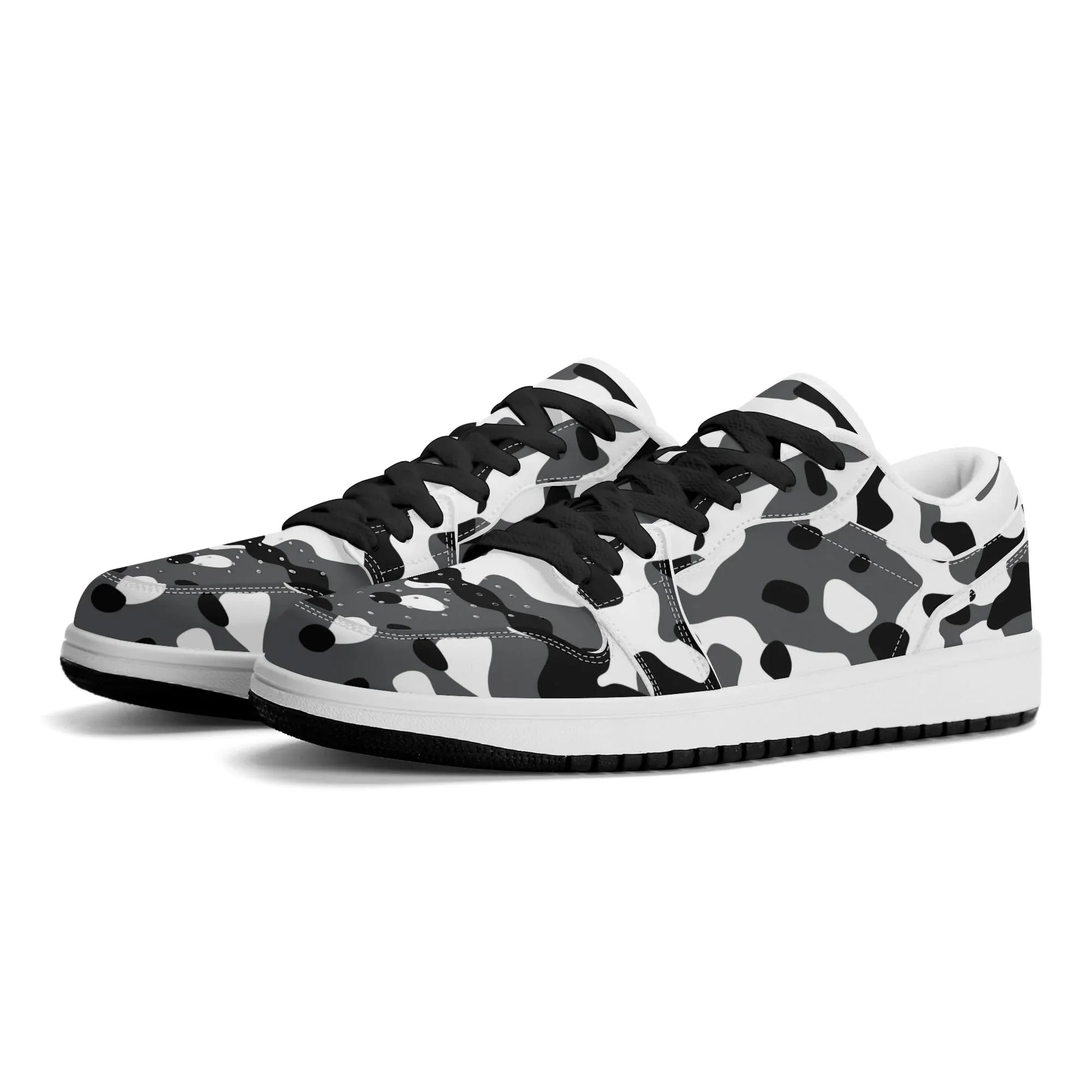 schwarz-grau-weiss-camouflage-low-top-leder-sneaker-fur-herren-sneaker-jlr-design-92148 - JLR Design