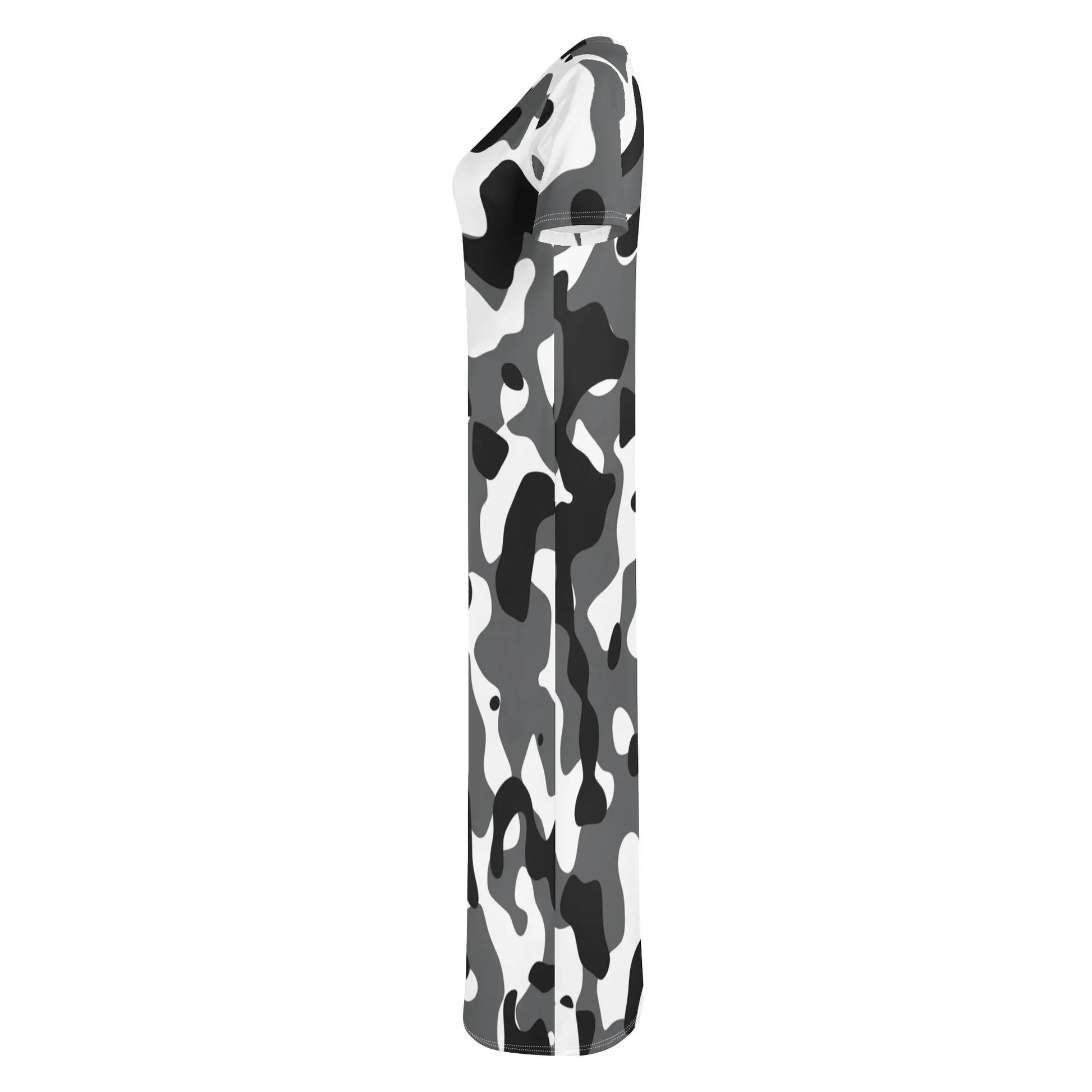 schwarz-grau-weiss-camouflage-short-sleeve-long-dress-long-dress-jlr-design-55376 - JLR Design
