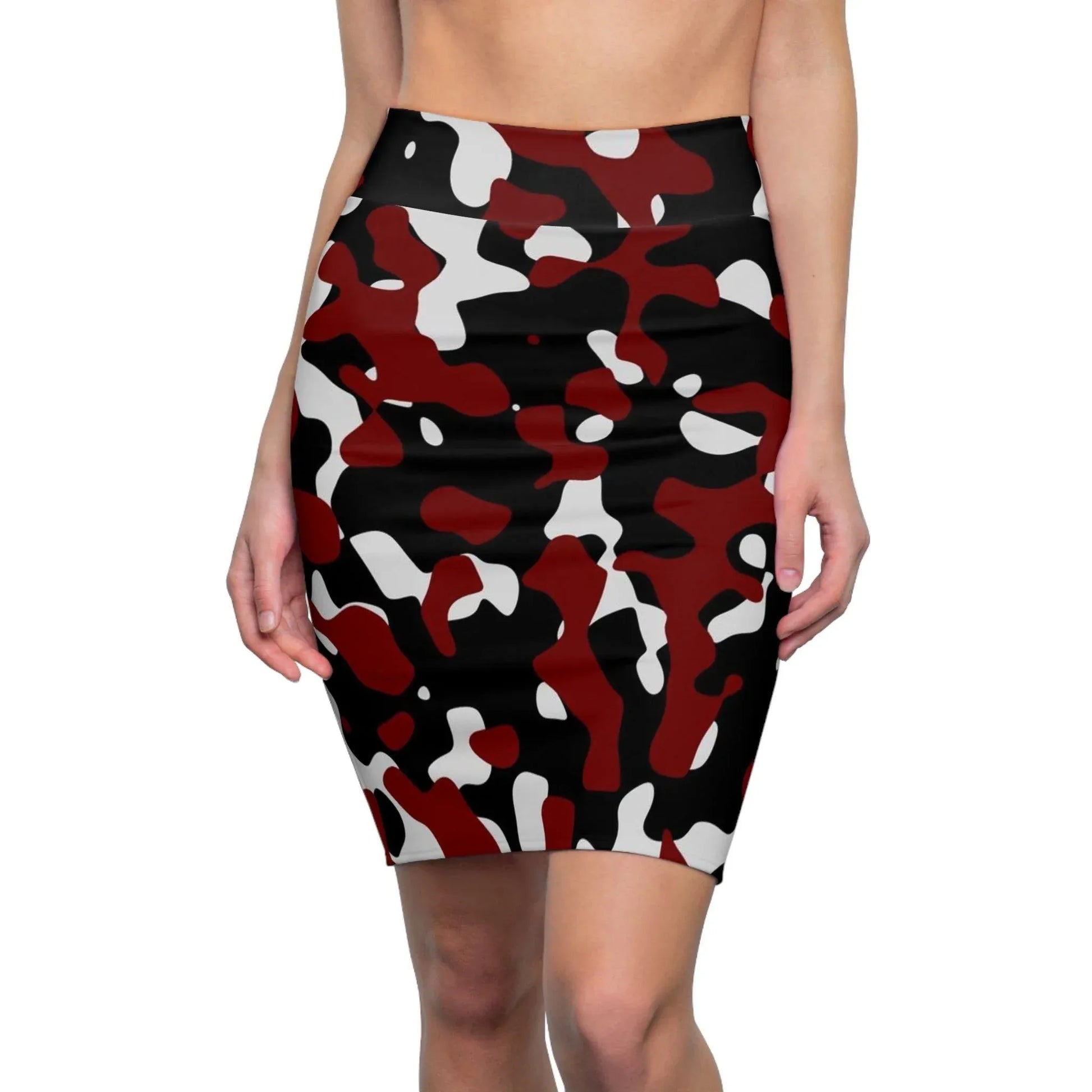 schwarz-rot-weiss-camouflage-bleistiftrock-bleistiftrock-jlr-design-71706 - JLR Design