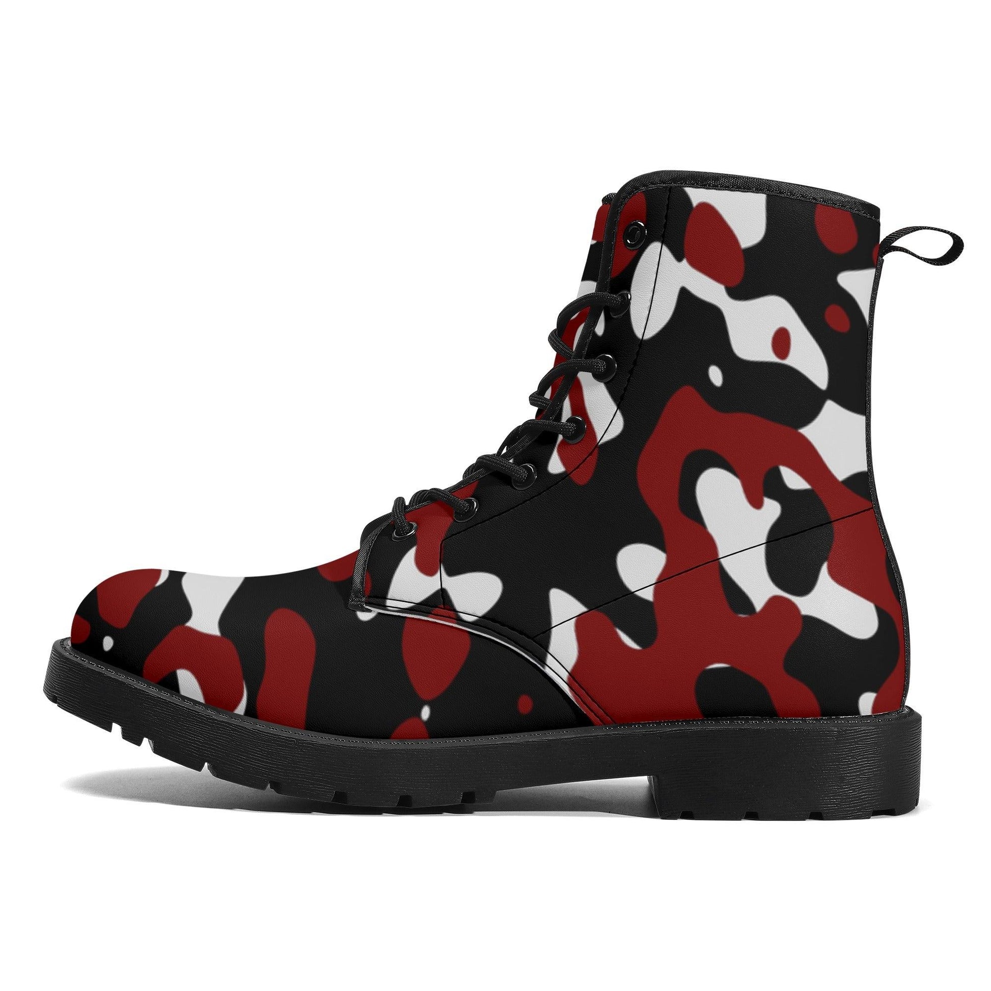 Schwarz Rot Weiß Camouflage Damen Stiefel Stiefel 82.99 Camouflage, Damen, Rot, Schwarz, Stiefel, Weiß JLR Design