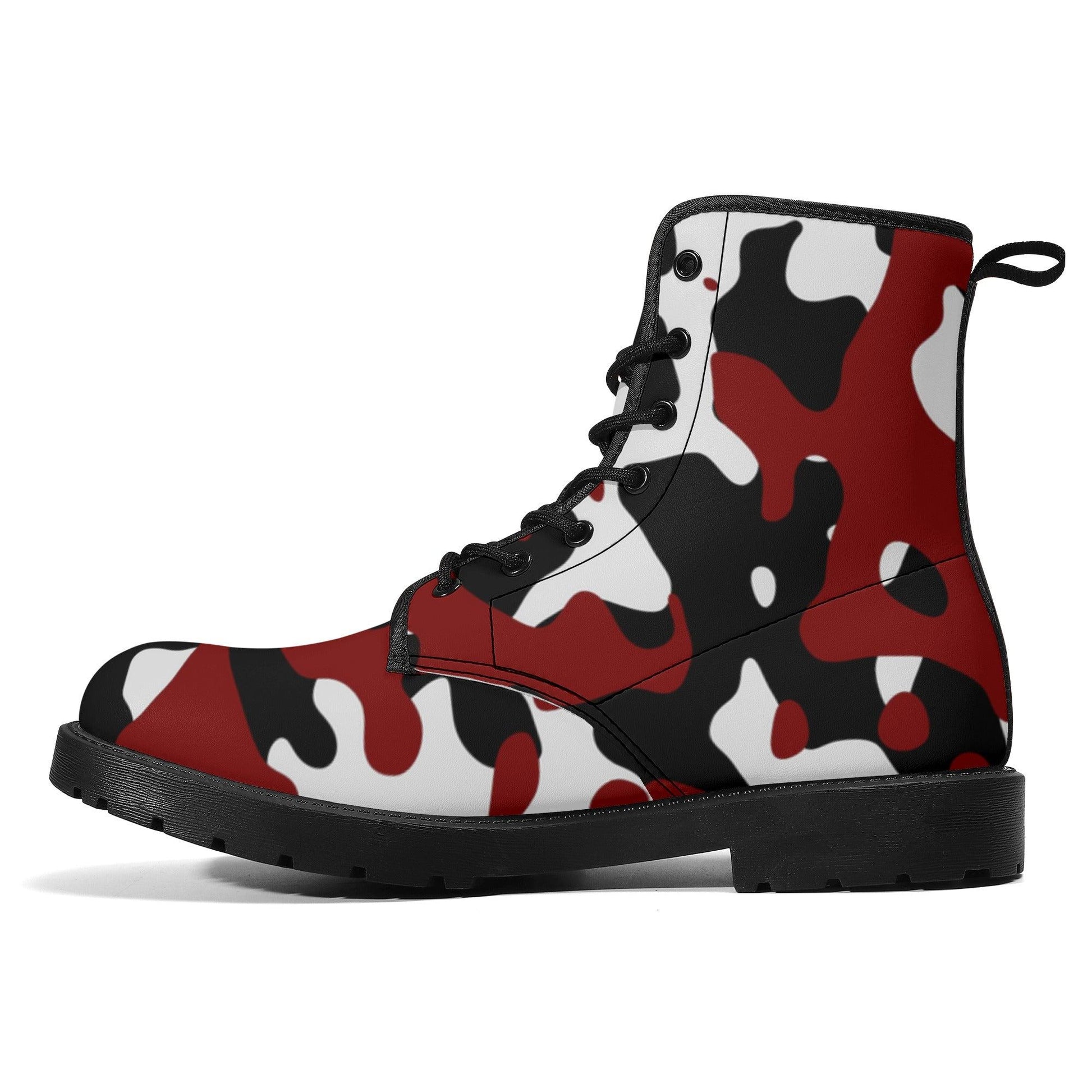 Schwarz Rot Weiß Camouflage Damen Stiefel Stiefel 82.99 Camouflage, Damen, Rot, Schwarz, Stiefel, Weiß JLR Design