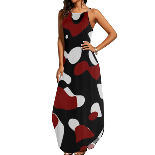 Schwarz Rot Weiß Camouflage elegantes ärmelloses Abendkleid Abendkleid 77.99 Abendkleid, Camouflage, Elegant, rot, schwarz, Weiß, ärmellos JLR Design