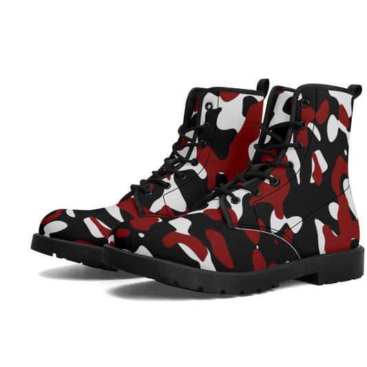 Schwarz Rot Weiß Camouflage Herren Stiefel Stiefel 82.99 Herren, Rot, Schwarz, Stiefel, Weiß JLR Design