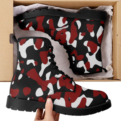 Schwarz Rot Weiß Camouflage Herren Stiefel Stiefel 82.99 Herren, Rot, Schwarz, Stiefel, Weiß JLR Design