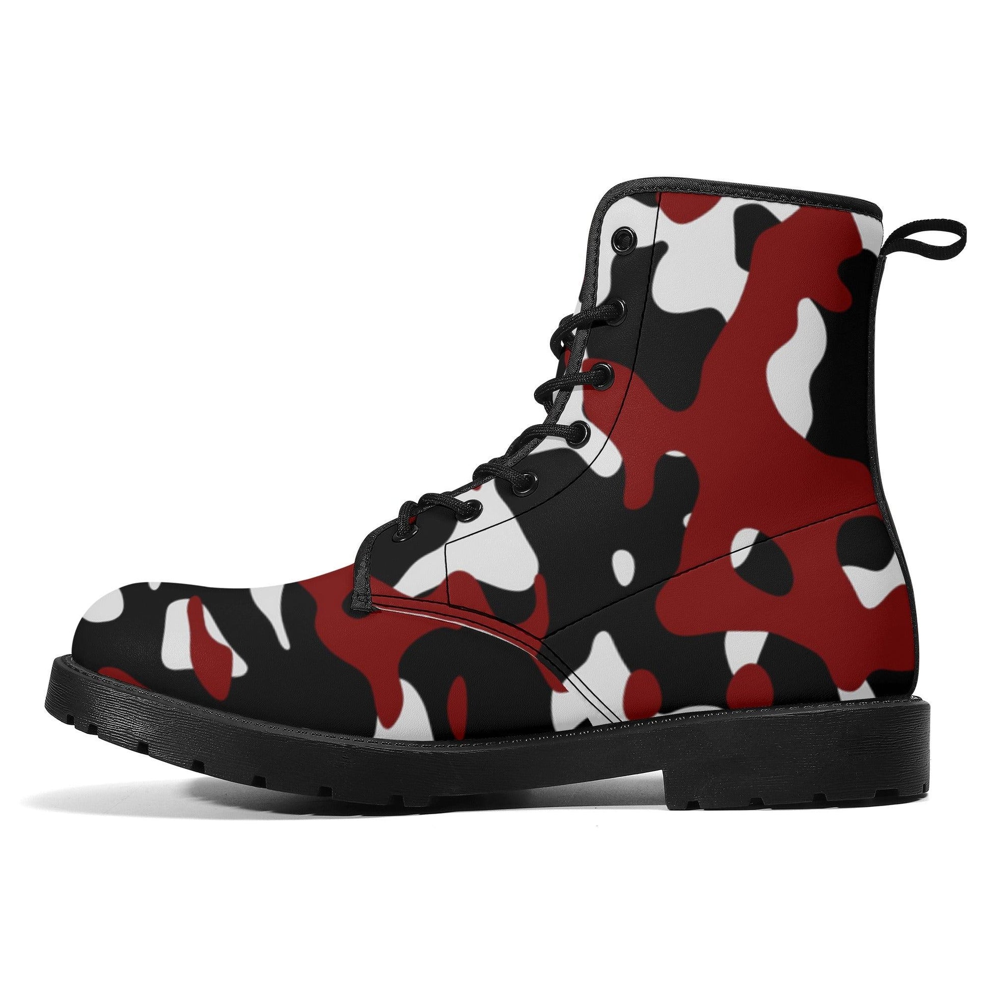 Schwarz Rot Weiß Camouflage Herren Stiefel Stiefel 82.99 Herren, Rot, Schwarz, Stiefel, Weiß JLR Design