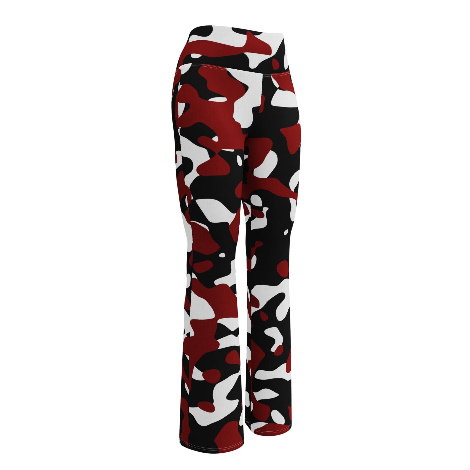 Schwarz Rot Weiß Camouflage High Waist Flare Leggings Flare Leggings 69.99 Camouflage, Flare, High, Leggings, rot, schwarz, Waist, Weiß JLR Design