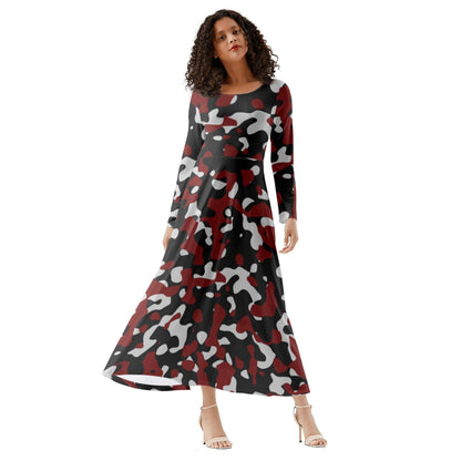 Schwarz Rot Weiß Camouflage Long Sleeve Dress Long Sleeve Dress 69.99 Camouflage, Dress, Long, Rot, Schwarz, Sleeve, Weiß JLR Design