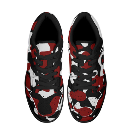 Schwarz Rot Weiß Camouflage Low Top Sneaker für Herren Low Top Sneaker 79.99 JLR Design