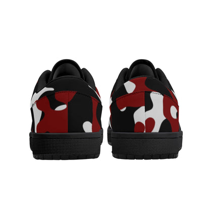 Schwarz Rot Weiß Camouflage Low Top Sneaker für Herren Low Top Sneaker 79.99 JLR Design