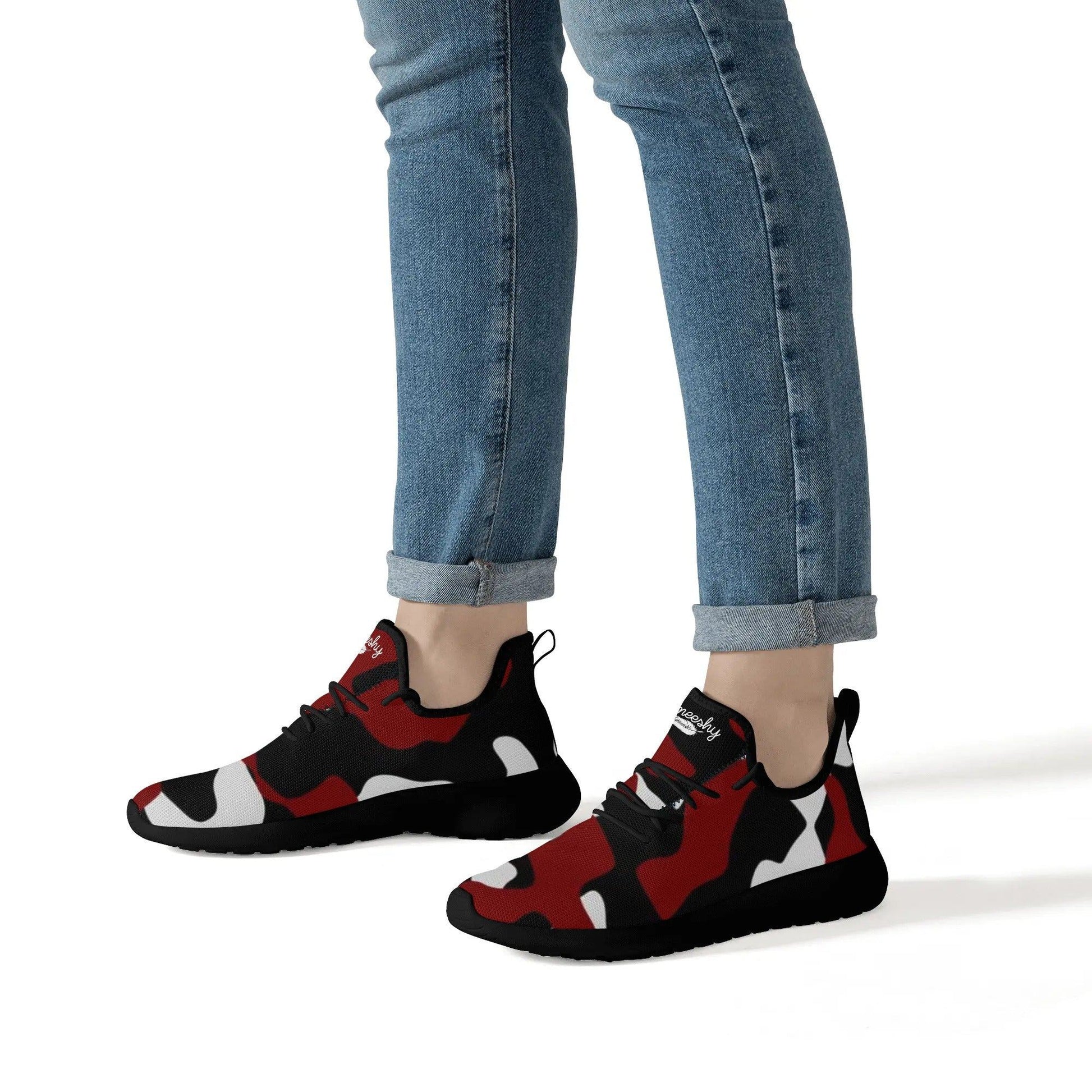 Schwarz Rot Weiß Camouflage Meeshy Lightweight Sneaker für Damen Sneaker 86.99 Camouflage, Damen, Lightweight, Meeshy, rot, schwarz, Sneaker, Weiß JLR Design