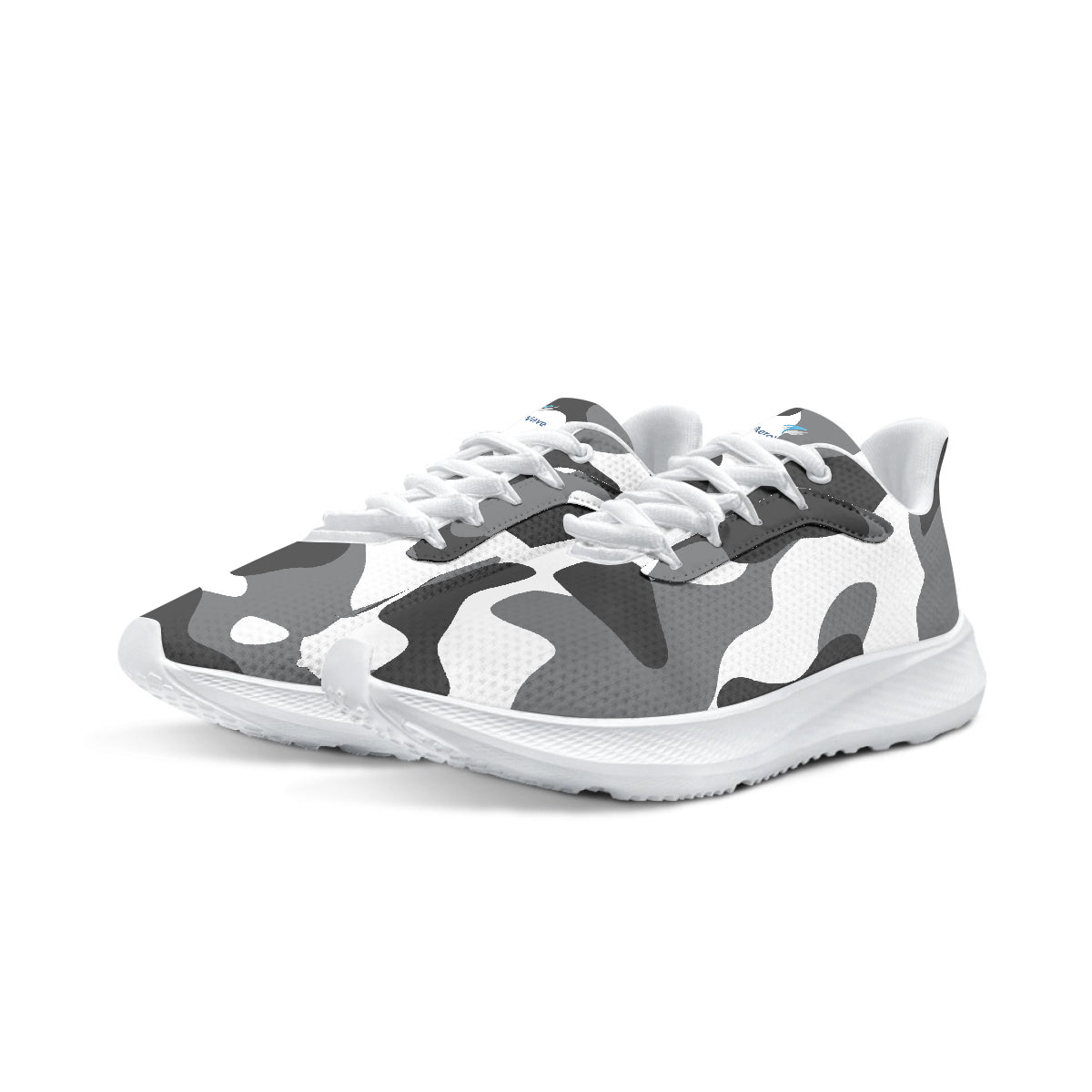 Schwarz Weiß Camouflage AeroWave Performance Laufschuhe Sneakers JLR Design