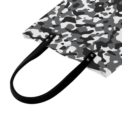 Schwarz Weiß Camouflage PU Leder Handtasche Handtasche JLR Design