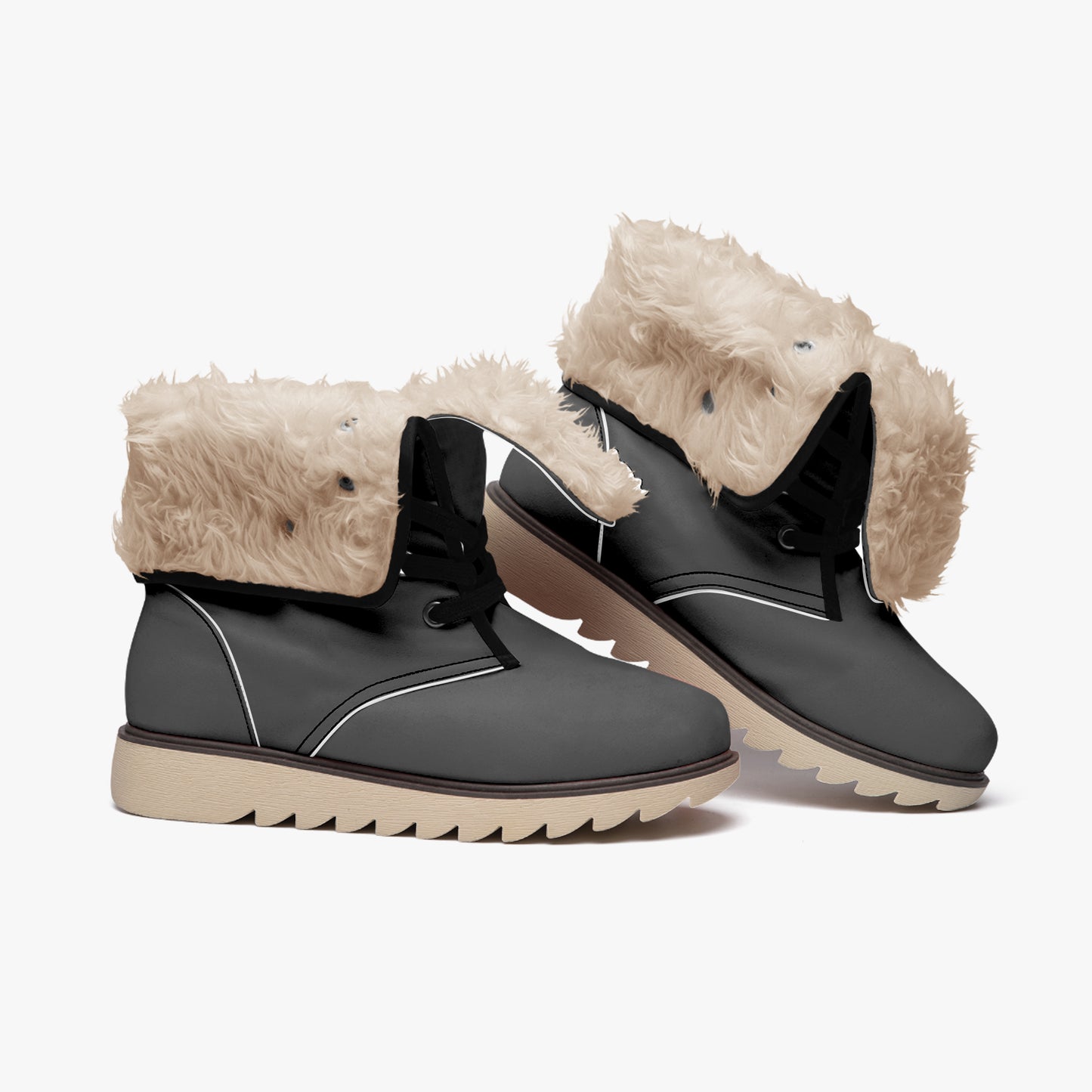 Schwarze Chic Boots mit Plüschfutter Stiefel JLR Design