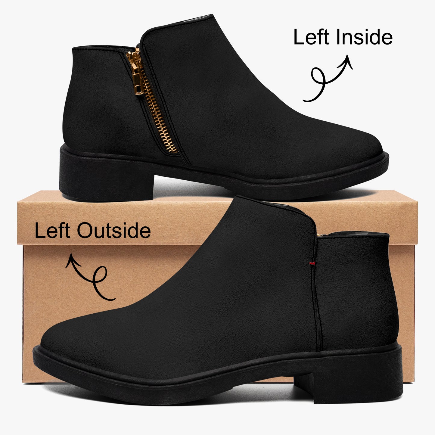 Schwarze elegante Reißverschluss-Stiefeletten Stiefeletten JLR Design