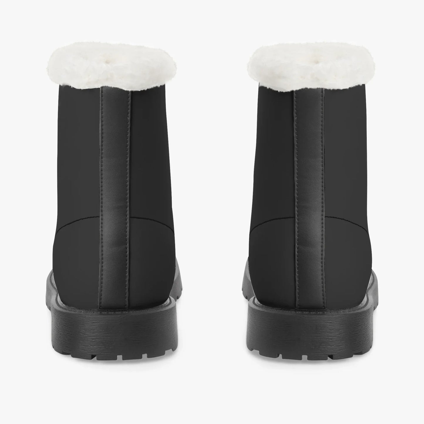 Schwarze Faux Fur Leder Boots Boots JLR Design