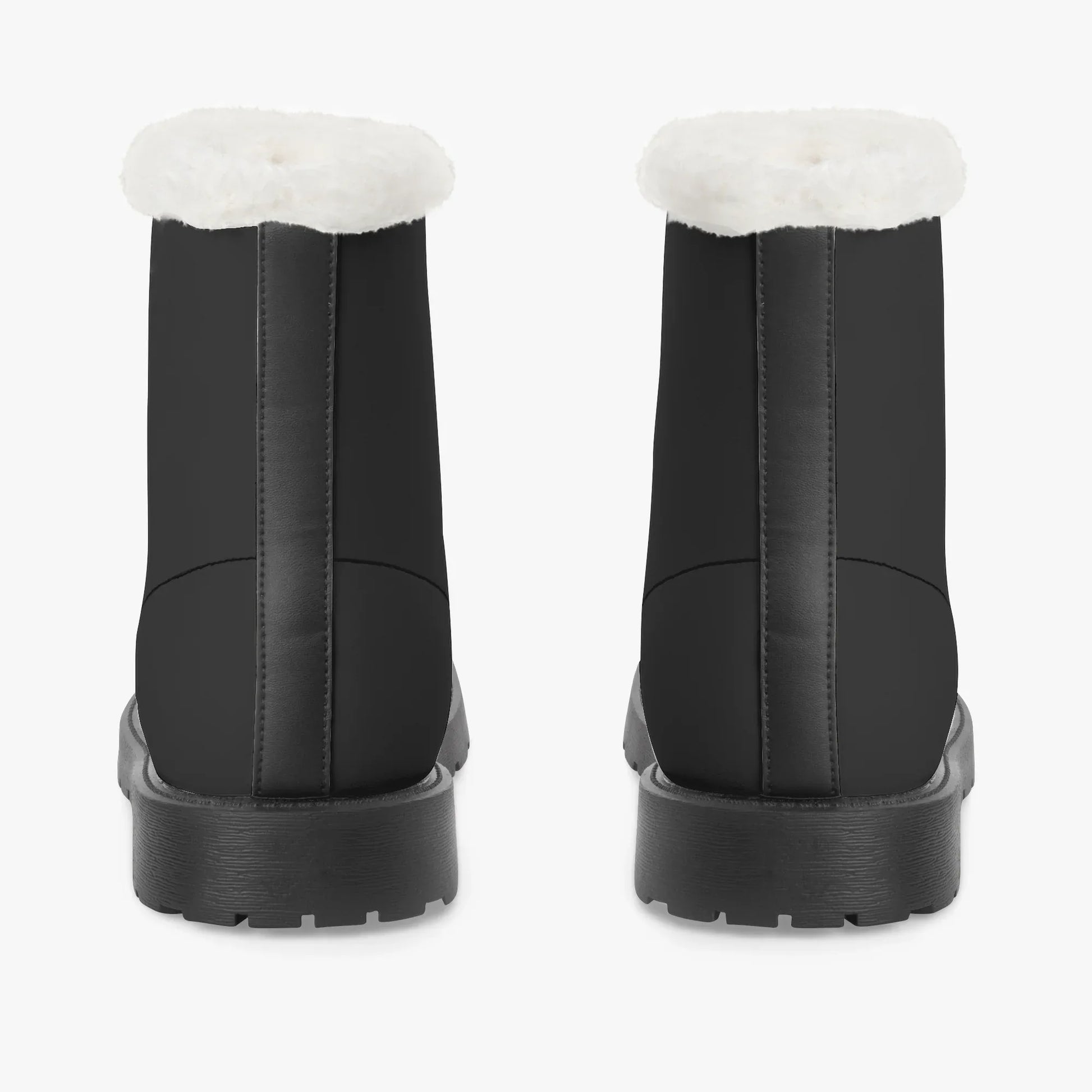 Schwarze Faux Fur Leder Boots Boots JLR Design