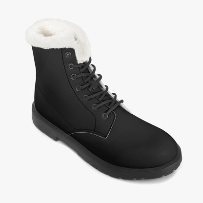 Schwarze Faux Fur Leder Boots Boots JLR Design