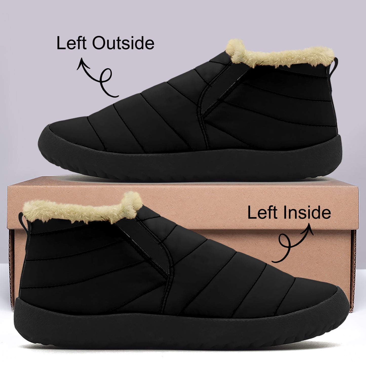 Schwarze Faux Fur Slipper Slipper JLR Design