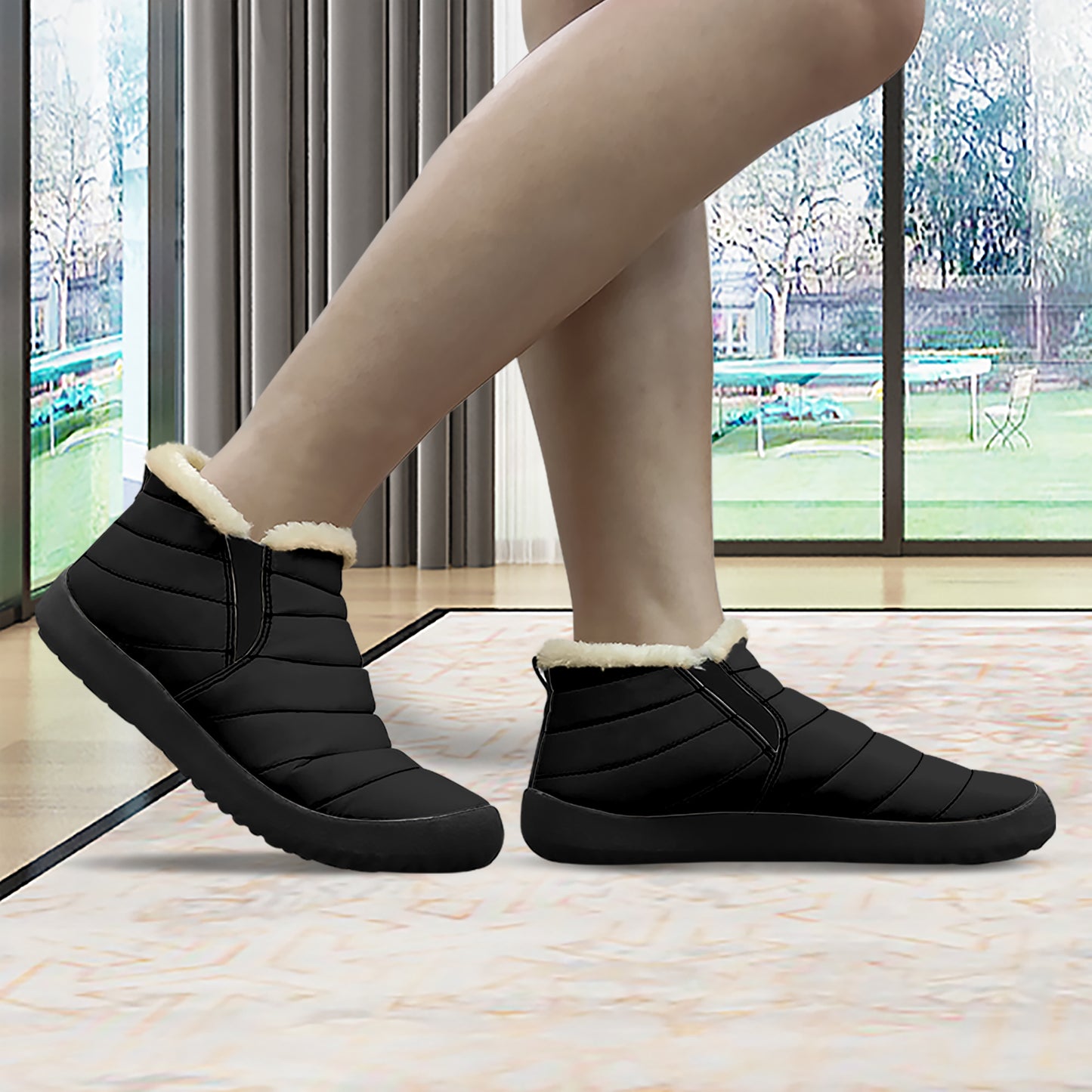 Schwarze Faux Fur Slipper Slipper JLR Design