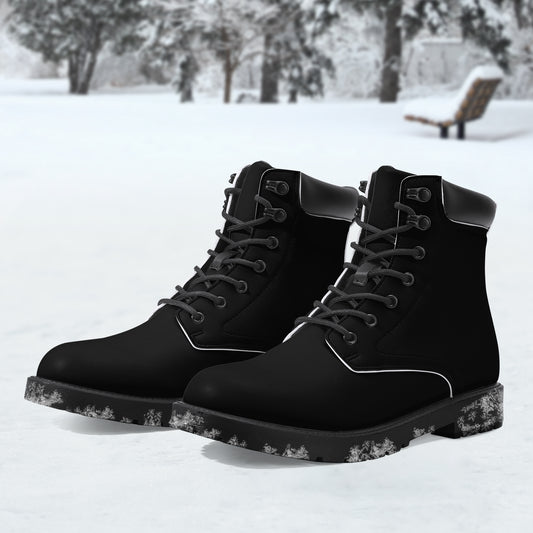Schwarze Leder Boots | Stylische und Warme Winterstiefel Boots JLR Design