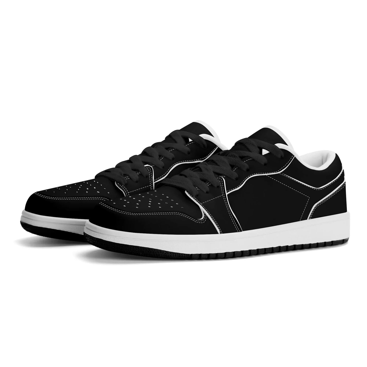 schwarze-low-top-leder-sneaker-fur-damen-sneaker-jlr-design-91717 - JLR Design
