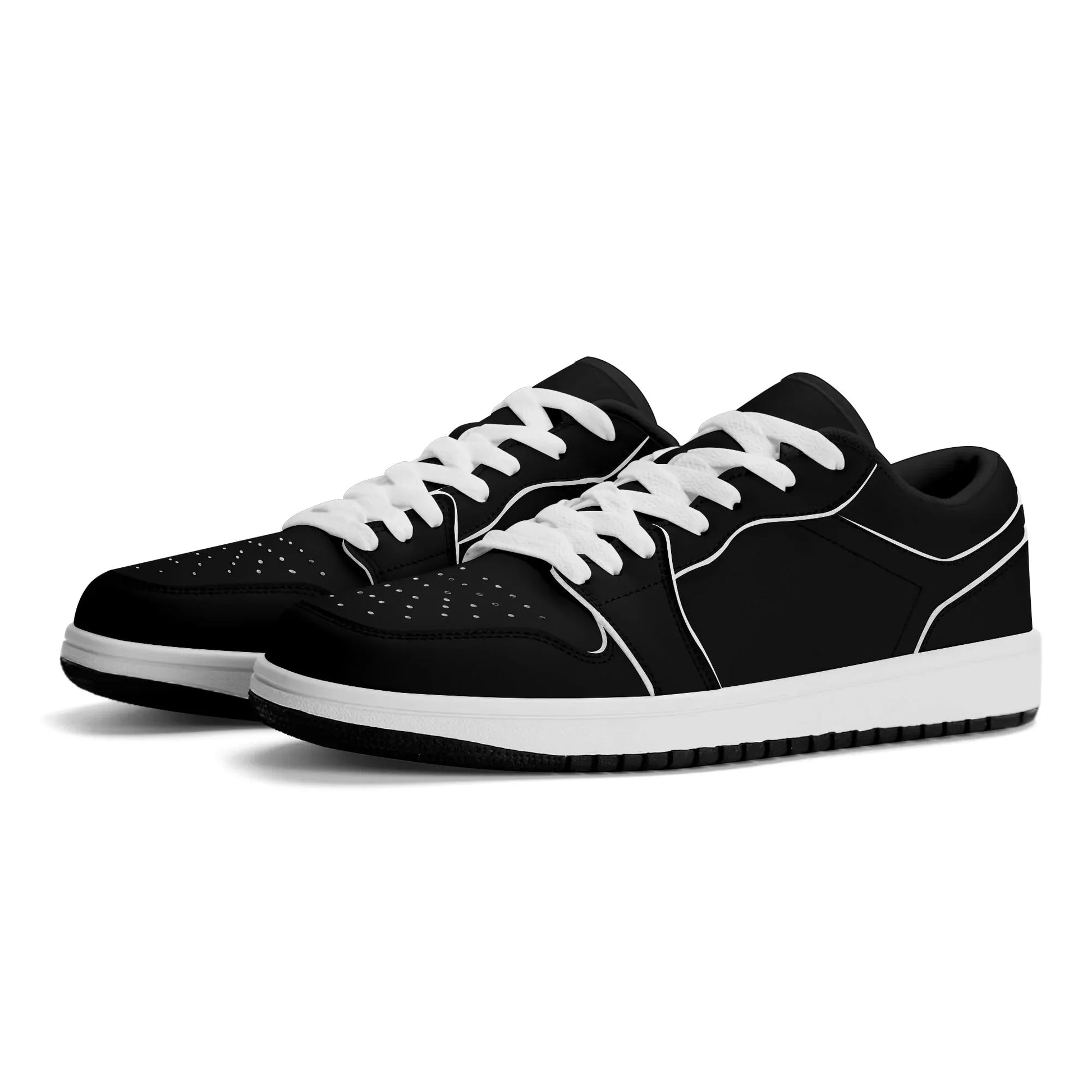 schwarze-low-top-leder-sneaker-fur-damen-sneaker-jlr-design-45451 - JLR Design