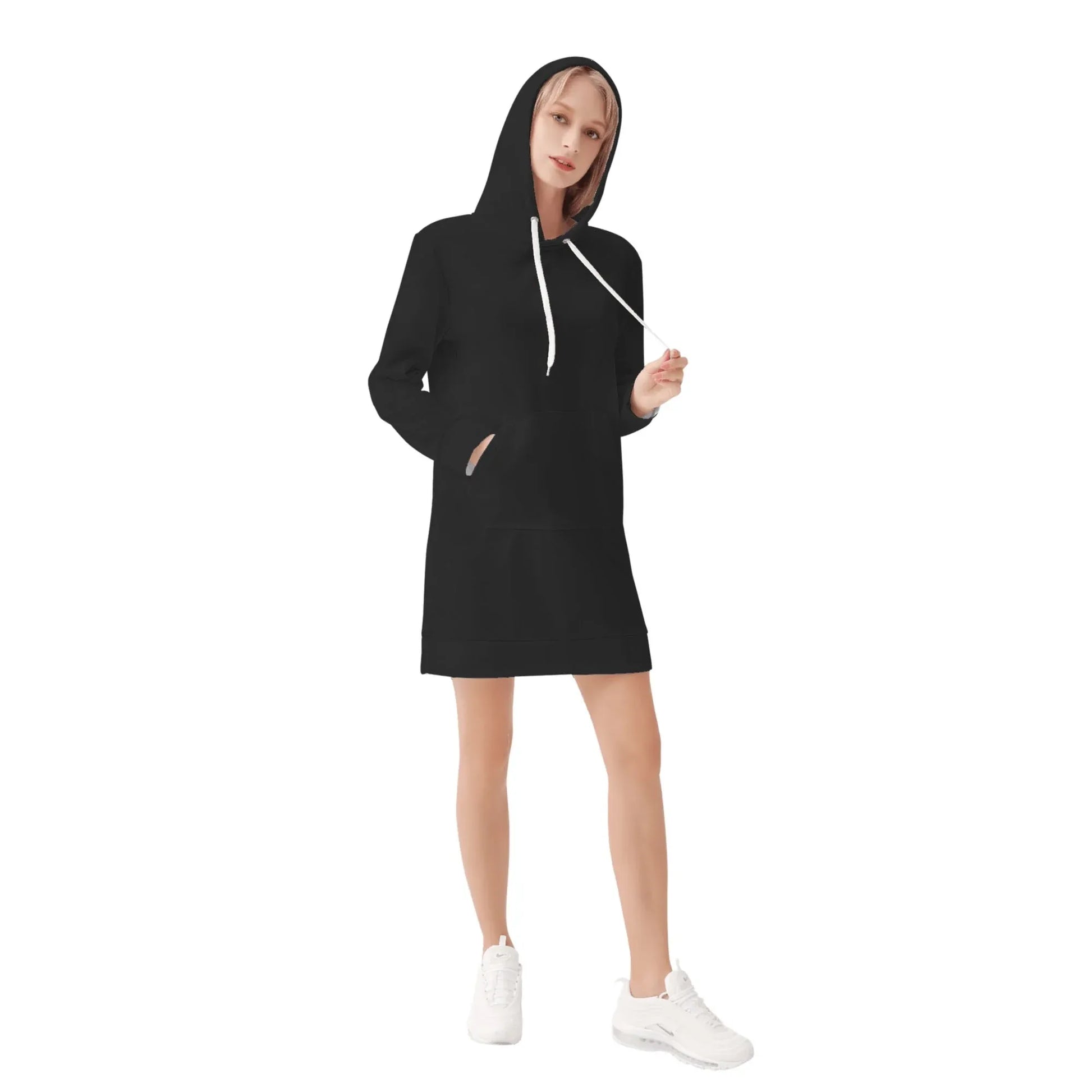 schwarzer-velvet-hoodie-dress-hoodiekleid-jlr-design-94887 - JLR Design