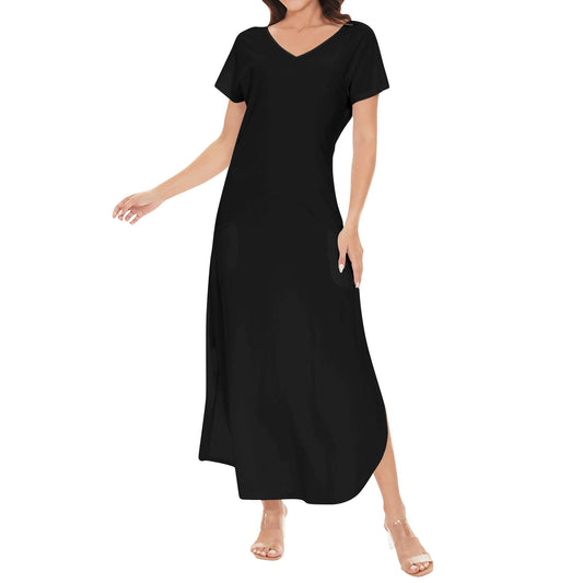 Schwarzes kurzärmliges drapiertes Kleid drapiertes Kleid 54.99 drapiert, kleid, kurzärmlig, schwarz JLR Design