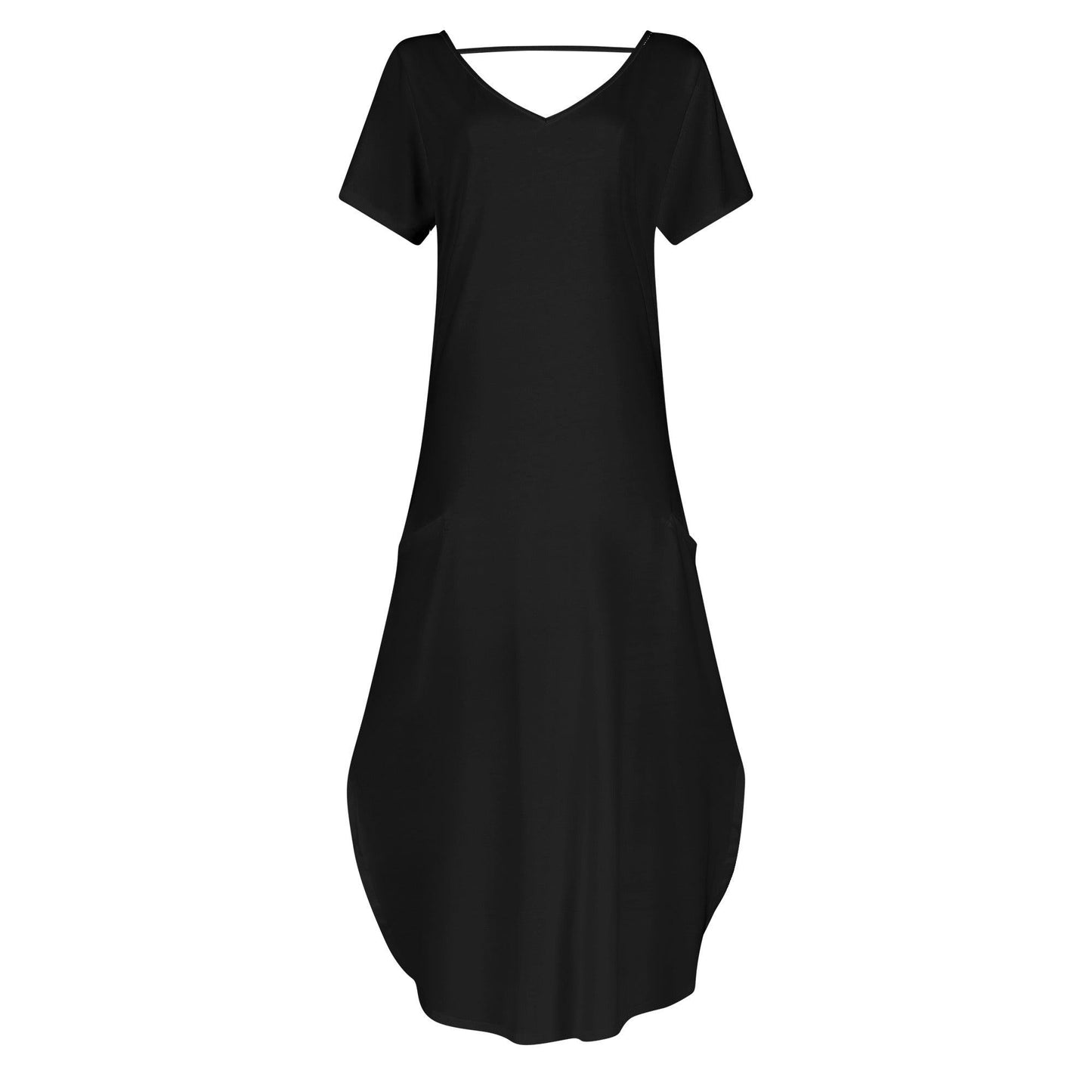 Schwarzes kurzärmliges drapiertes Kleid drapiertes Kleid 54.99 drapiert, kleid, kurzärmlig, schwarz JLR Design