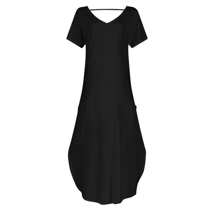 Schwarzes kurzärmliges drapiertes Kleid drapiertes Kleid 54.99 drapiert, kleid, kurzärmlig, schwarz JLR Design