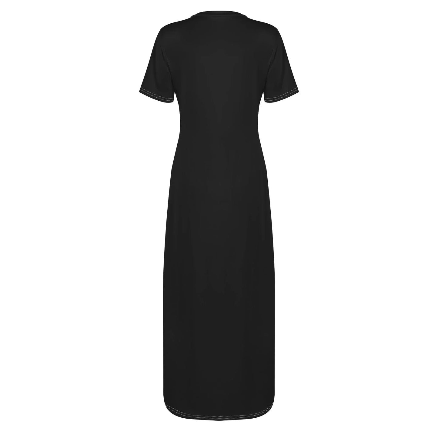 schwarzes-short-sleeve-long-dress-long-dress-jlr-design-74190 - JLR Design