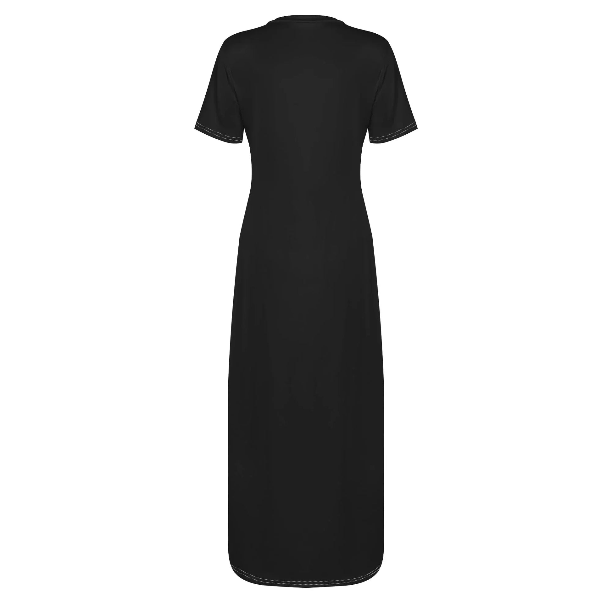 schwarzes-short-sleeve-long-dress-long-dress-jlr-design-74190 - JLR Design