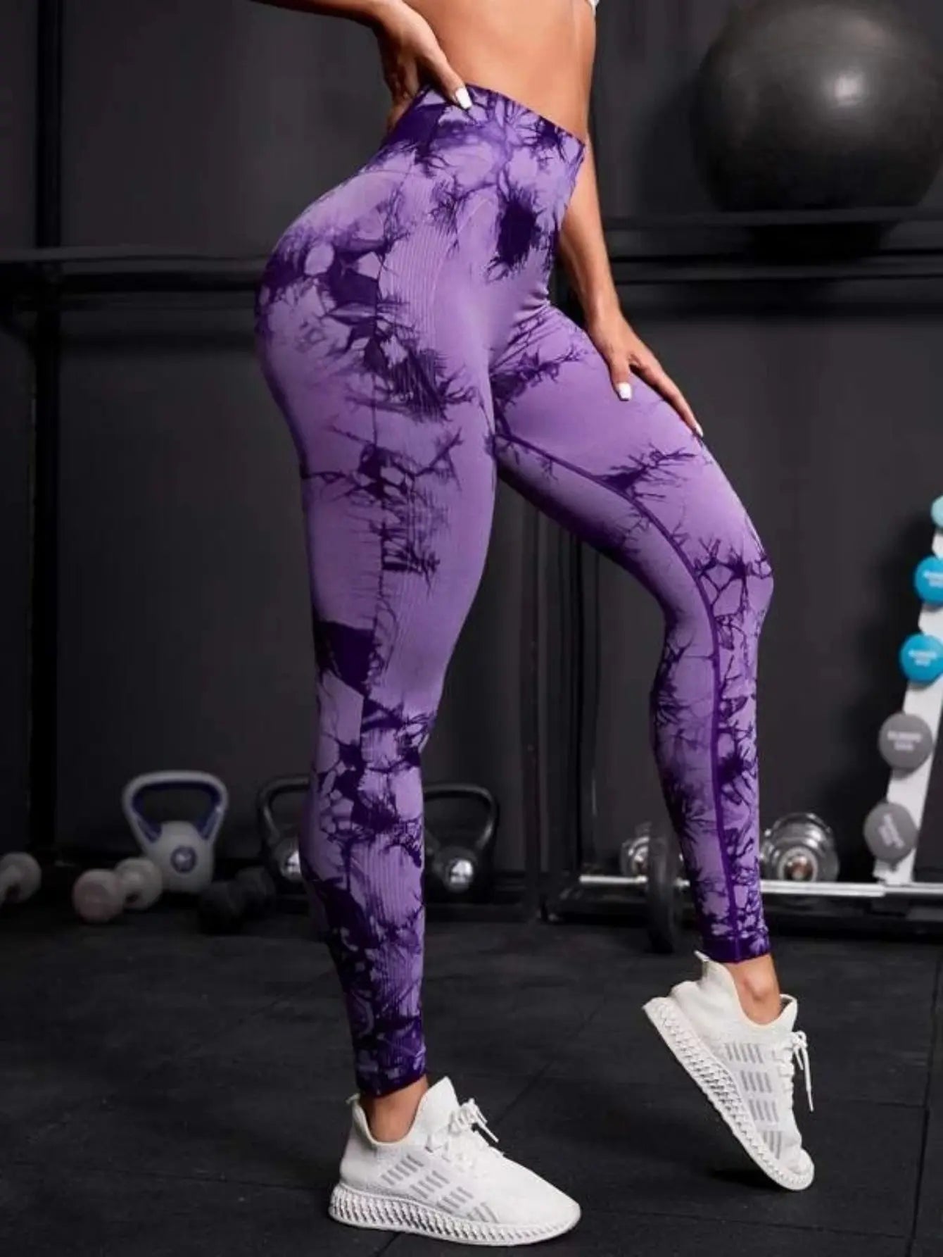 Seamless High-Waist Leggings für Damen – Tie-Dye, Figur formend, Elastisch für Fitness, Yoga & Laufen Yoga Leggings JLR Design