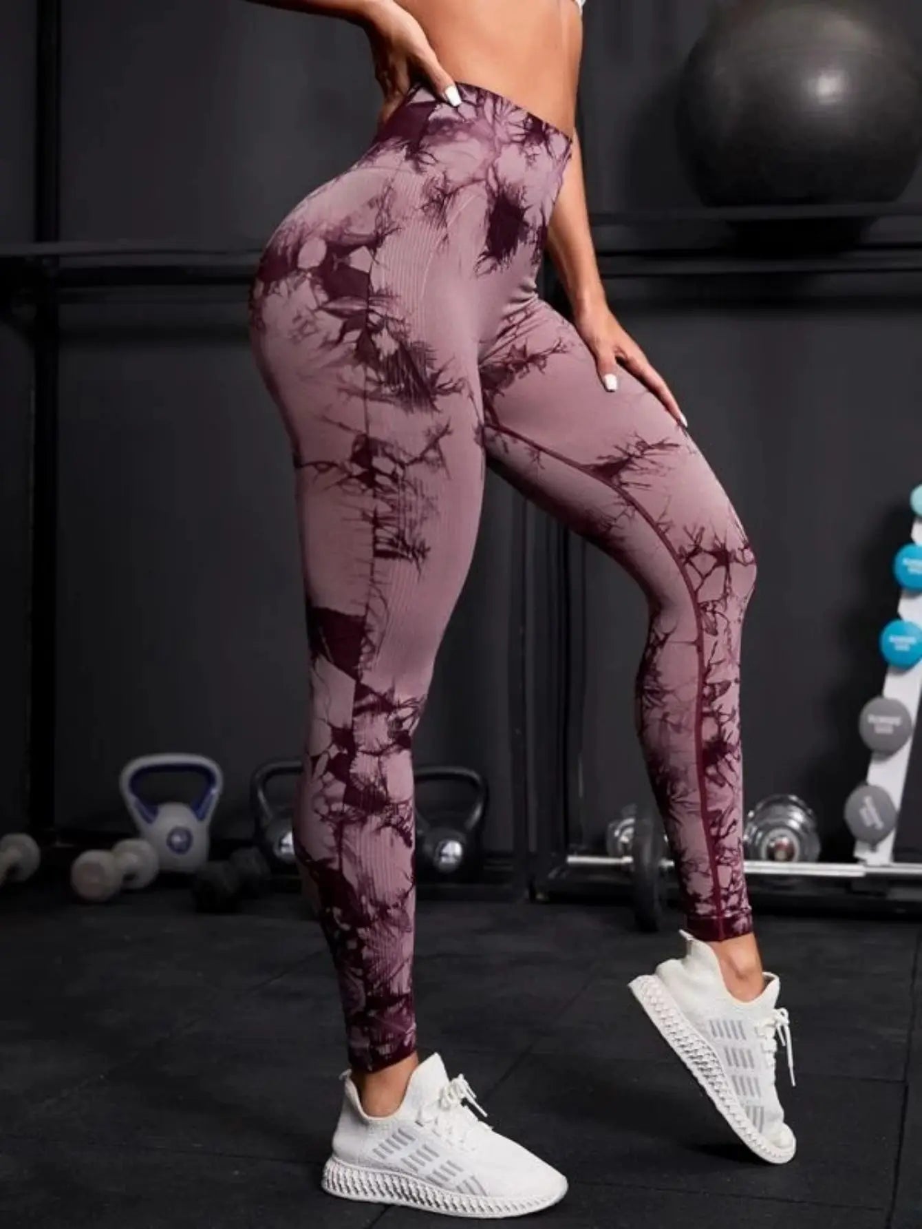 Seamless High-Waist Leggings für Damen – Tie-Dye, Figur formend, Elastisch für Fitness, Yoga & Laufen Yoga Leggings JLR Design