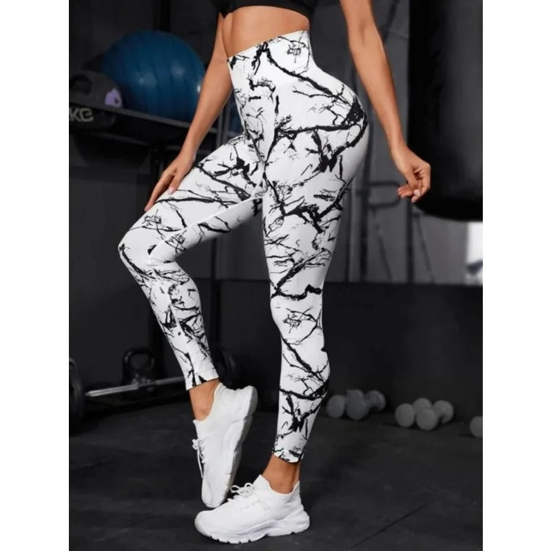 Seamless High-Waist Leggings für Damen – Tie-Dye, Figur formend, Elastisch für Fitness, Yoga & Laufen Yoga Leggings JLR Design