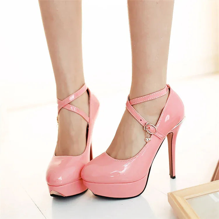 round-toe-plattform-high-heels-im-lack-look-high-heels-jlr-design-47251 - JLR Design