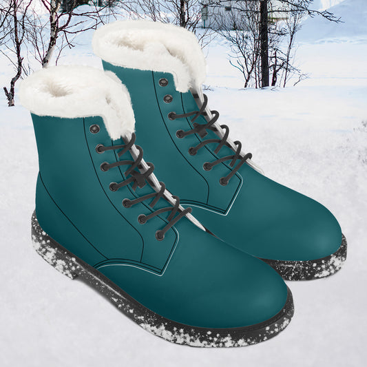 Sherpa Blue Faux Fur Leder Boots Boots JLR Design
