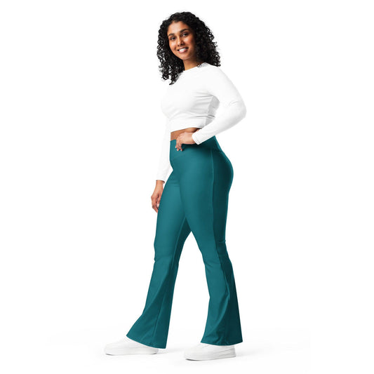Sherpa Blue High Waist Flare Leggings Flare Leggings JLR Design
