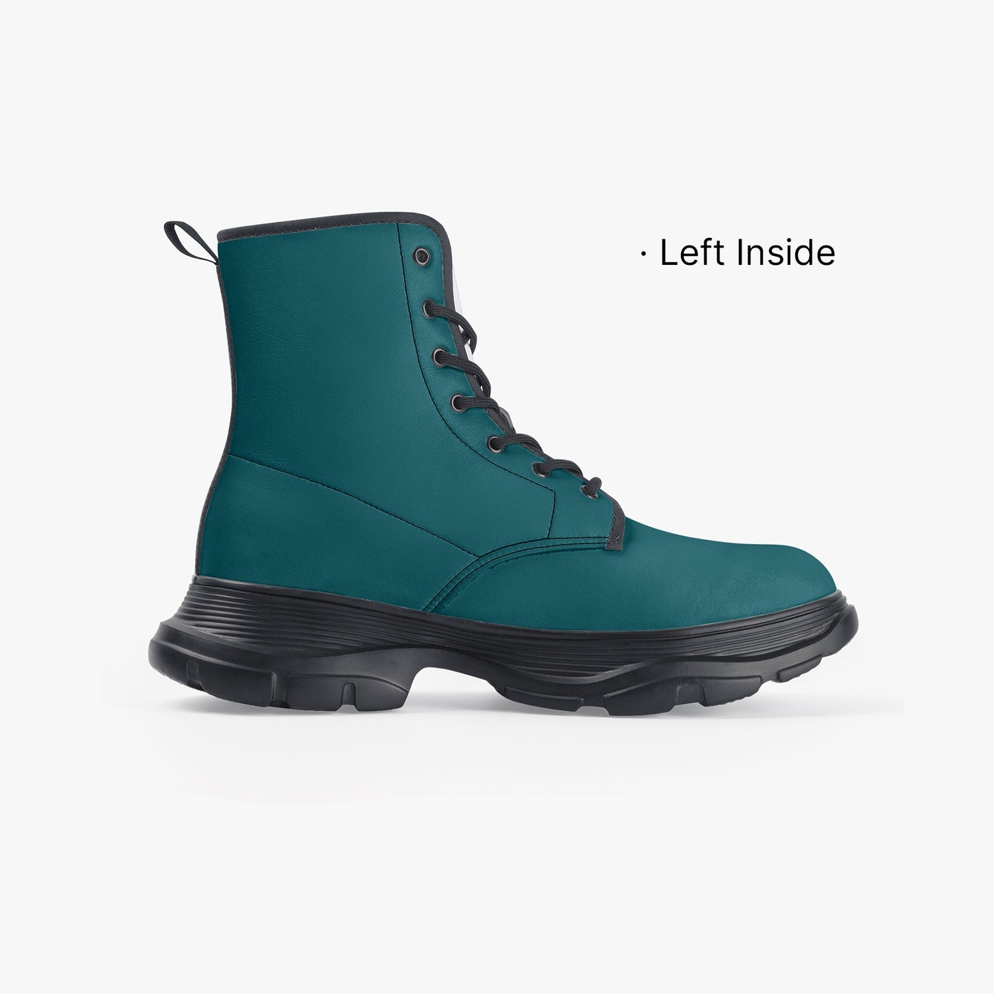 Sherpa Blue Leather Chunky Boots Boots JLR Design