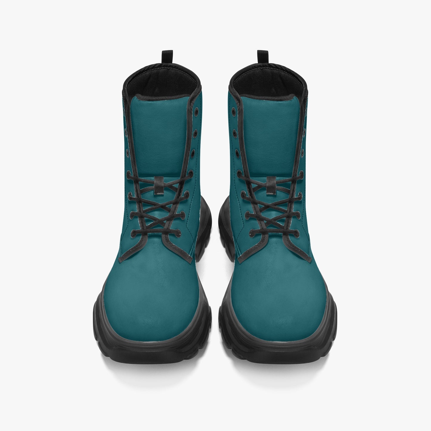 Sherpa Blue Leather Chunky Boots Boots JLR Design