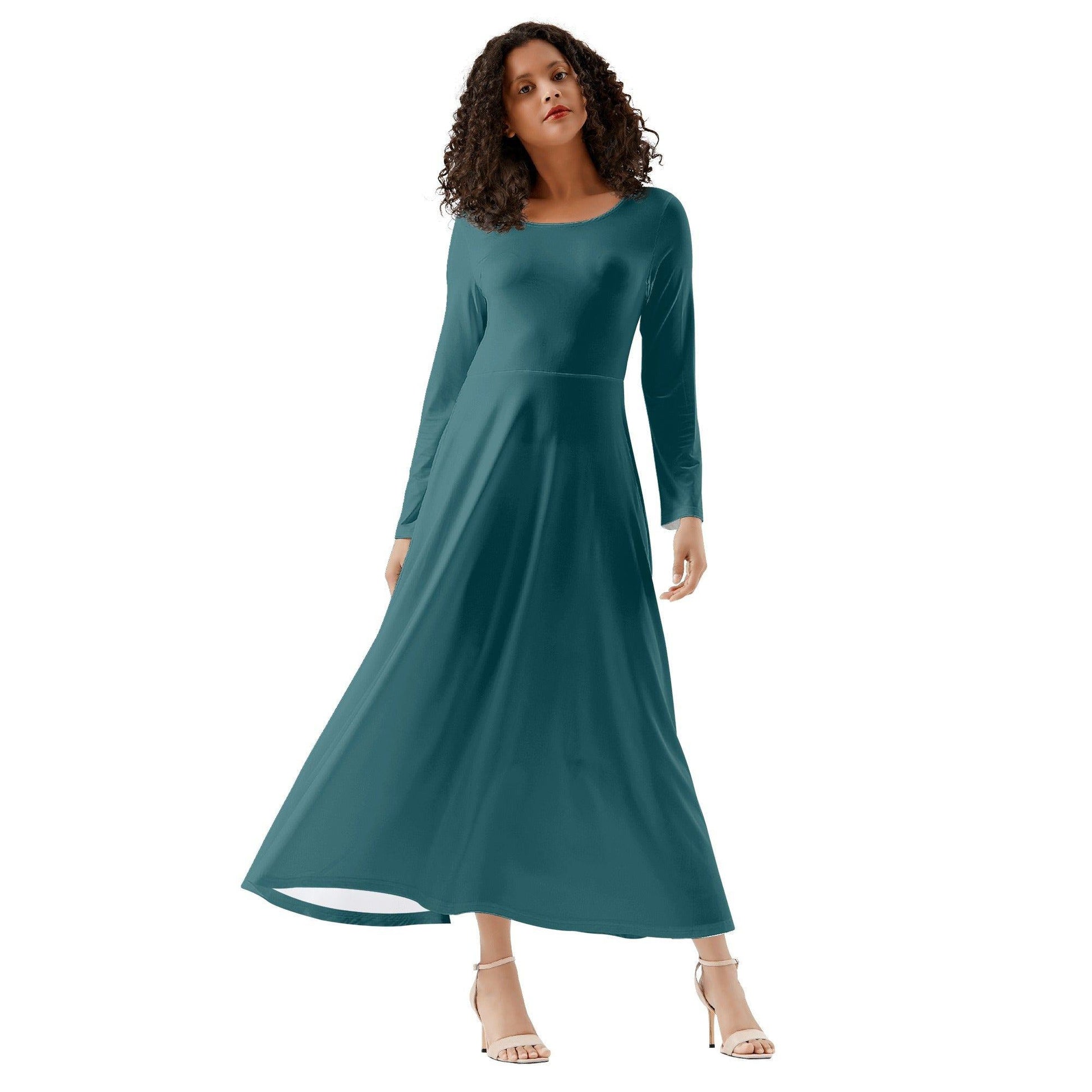 Sherpa Blue Long Sleeve Dress -- Sherpa Blue Long Sleeve Dress - undefined Long Sleeve Dress | JLR Design