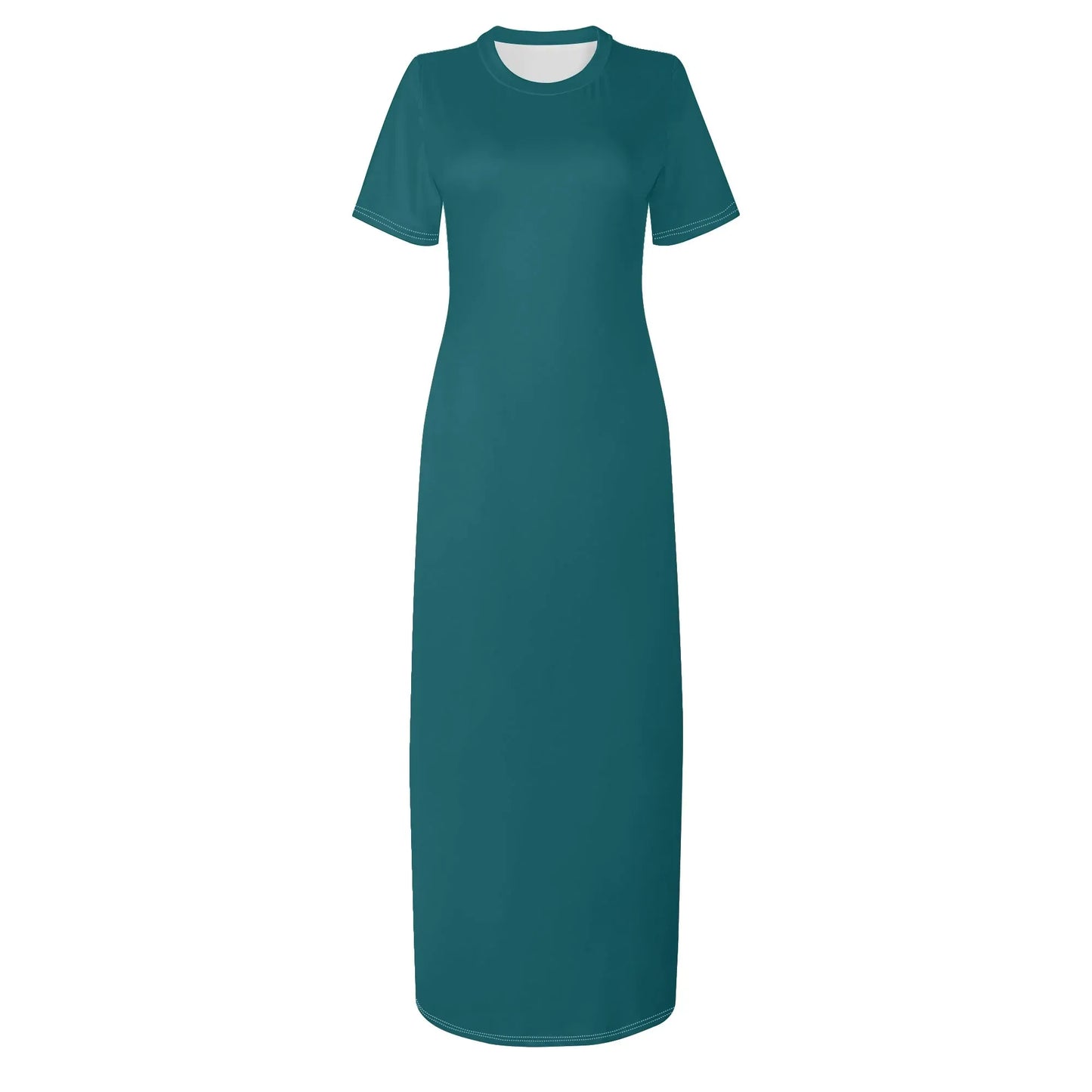sherpa-blue-short-sleeve-long-dress-long-dress-jlr-design-28730 - JLR Design