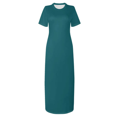 sherpa-blue-short-sleeve-long-dress-long-dress-jlr-design-28730 - JLR Design