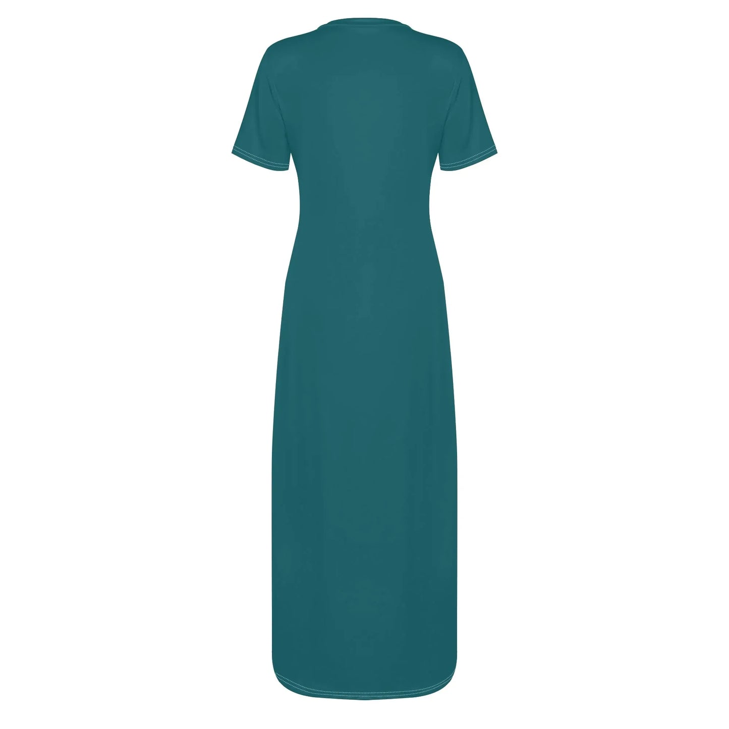 sherpa-blue-short-sleeve-long-dress-long-dress-jlr-design-32240 - JLR Design