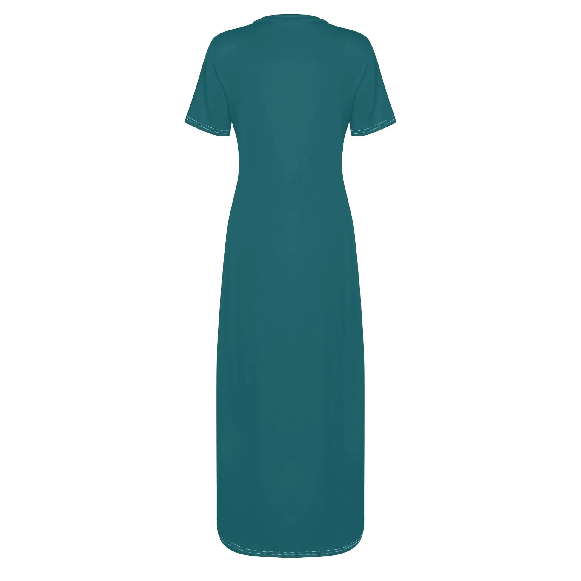 sherpa-blue-short-sleeve-long-dress-long-dress-jlr-design-32240 - JLR Design