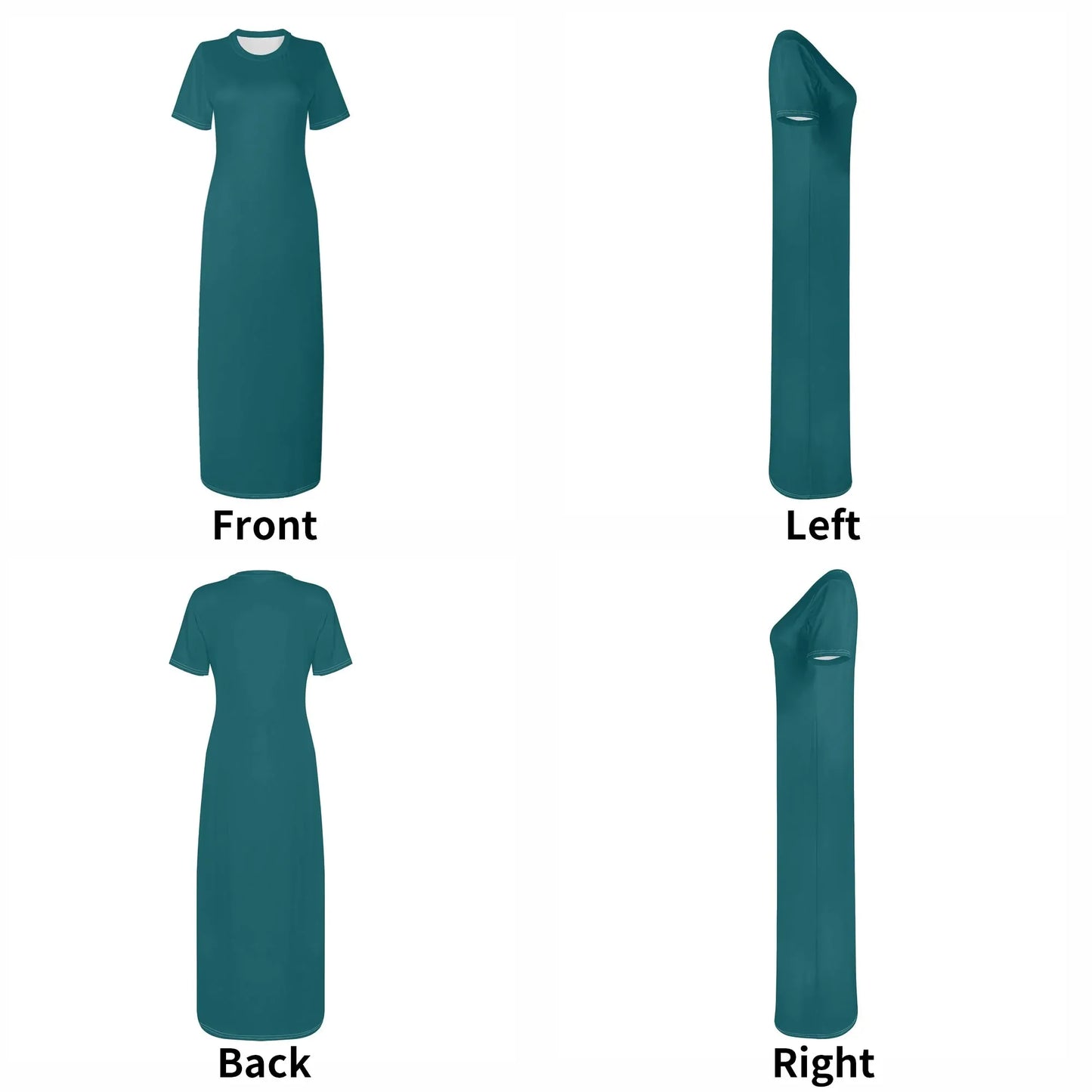 sherpa-blue-short-sleeve-long-dress-long-dress-jlr-design-36392 - JLR Design