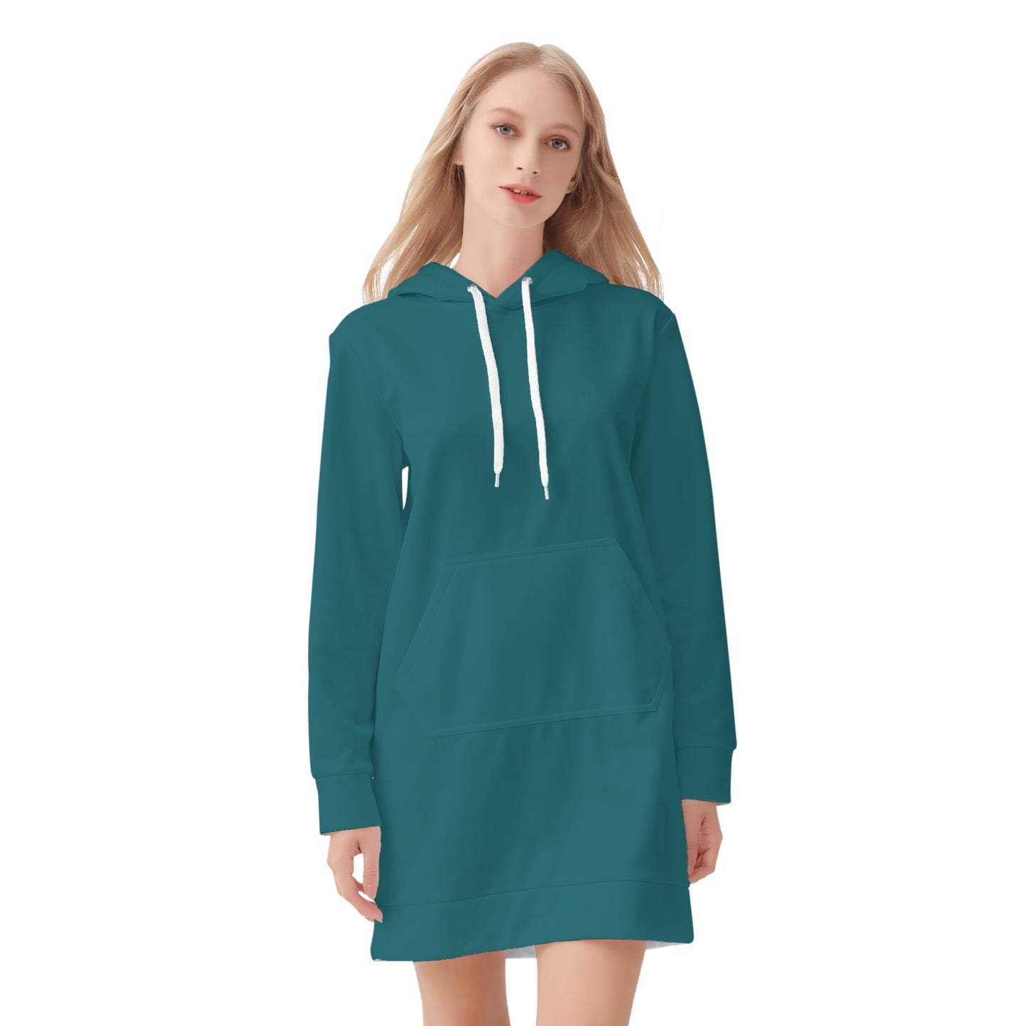 Sherpa Blue Velvet Hoodie Dress Hoodiekleid JLR Design
